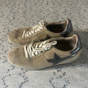 Ash women’s Beige Suede Star Accent Sneakers